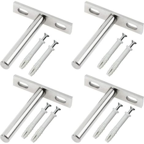 Metallhalterungen für Wandregale - Edelstahl - 79 mm - 4 Stück (1/4)