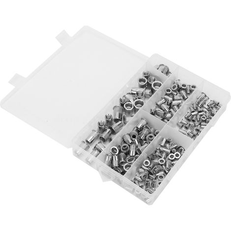 Ensemble de 205 écrous à sertir en acier inoxydable à tête plate assortie (1/5)