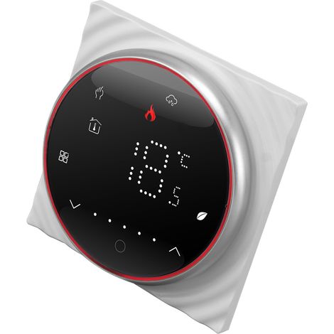 Thermostat intelligent LED pour chauffe-eau, thermostat programmable précis sur 7 jours, AC95-240V, base carrée, noir (1/5)