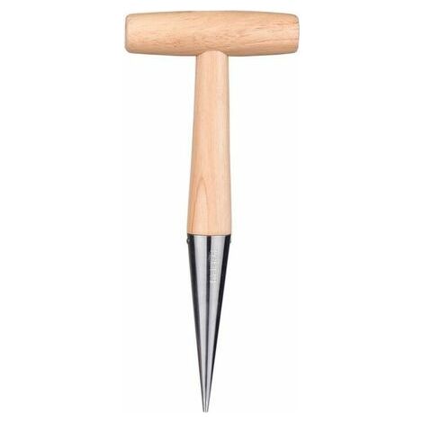 YMYNY Plantoir à bulbes avec pointe en acier 28 cm - Plantoir à main avec manche en bois solide - Outil de jardinage LO-Ron (1/5)