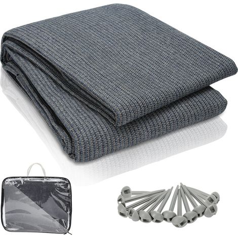 SWANEW Tappeto da esterno Tappeto da Tenda Tappeto da Viaggio da Campeggio Tappeto da Gazebo per Caravanna 300X500cm Blu-grigio (1/5)