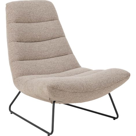 Ebuy24 – Fauteuil cabriolet en tissu texturé beige – Dimensions 83x93x97 cm – Structure en acier mat – Dossier rétréci pour un confort optimal (1/5)