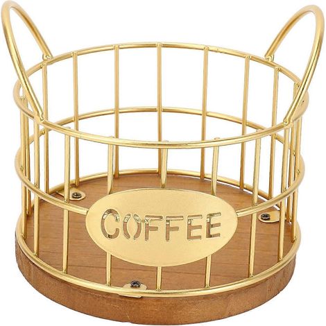 Kaffeekapselkorb mit Holzsockel, große Öffnung, einfache Reinigung, ideal für Zuhause und Restaurant
