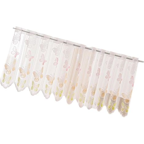 JSSEVN - Short, light-filtering laces for sheer embroidered butterfly curtains, suitable for various interior styles (180 x 45 cm) (1/5)