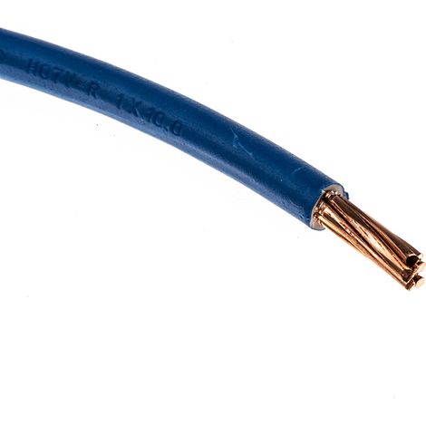 RS PRO câble, section: 10 mm² 50m, 450 V c.c., 750 V c.a. PVC Bleu HO7V-R Câble de conduit à un conducteur ( Prix pour Bobine de 50 Mètres )