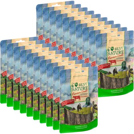 Best Nature Premium Snack für Katzen, 20x 50 g - Fleischsticks vom Rind