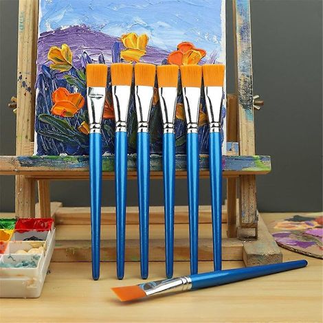 Lot de 12 grands pinceaux synthétiques avec manche en bois (1/5)