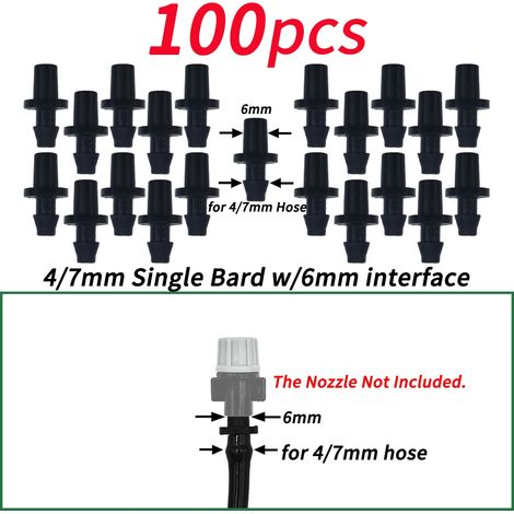 (H-6MM-100PCS) Supports de tige fixes à crochet en C de 6,35 mm (1/4") pour tuyau de 4/7 mm, pots de fleurs, système d'irrigation goutte à goutte, serres et serres. (1/4)