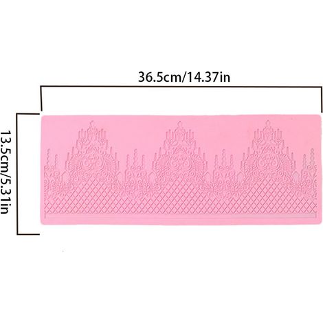 Castle Tapis et Moule Dentelle Silicone Alimentaire Décoration Gâteau Fondant Pâte à Sucre 36.5x13.5 cm 1 Pièce (1/4)