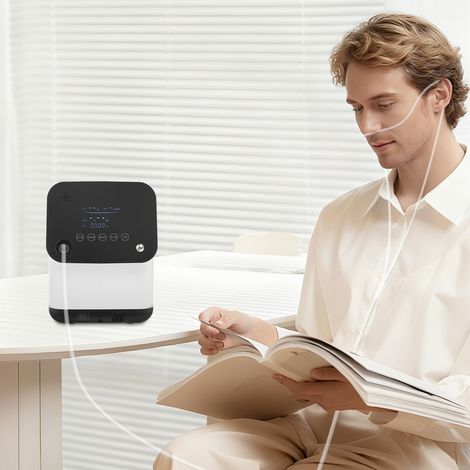 Booster d'oxygène électrique portable — Machine à oxygène compacte avec canule nasale et transport pour la maison, le voyage, la voiture et l'utilisation (1/5)