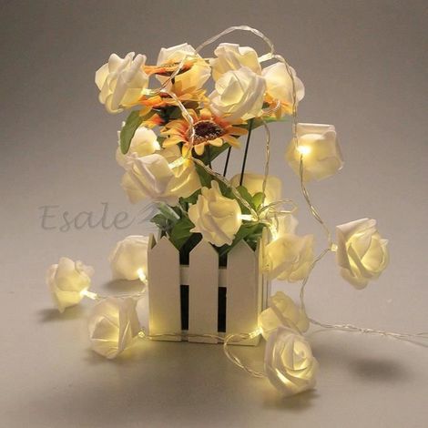 Guirlande Lumineuse Lampe 20 LEDs Fleur Blanc Chaud 2.1M Déco Mariage Fête (1/4)