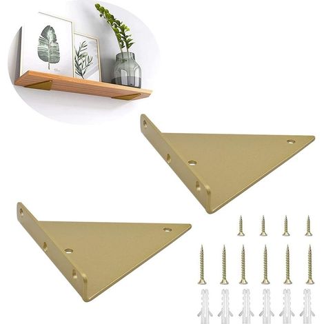 2pcs Steel Shelf Brackets – Triangle 8x10cm – High Load Capacity – Invisible Wall Mounting – For Bookshelves and Furniture (1/5)