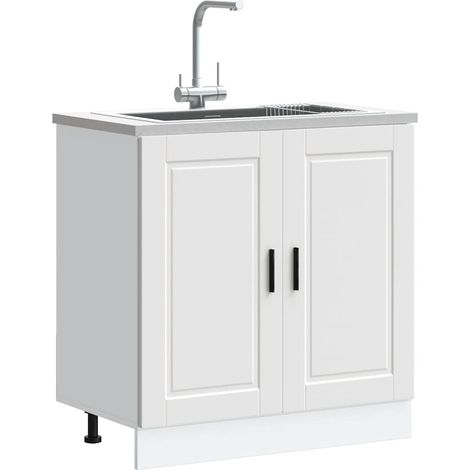 Spülenunterschrank Porto Weiß 80x46x81,5 cm Holzwerkstoff