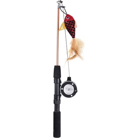 Baguette Telescopique Pour Chats - Jouet Interactif Avec Plume Rétractable - Pour Jeu Intérieur Et Extérieur - 1 Pièce (1/5)