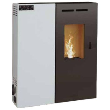 Bronpi – Poêle à granulés ventilé slim 2.9 à 6.2 kW – Évacuation latérale – Autonomie jusqu'à 9h – Rendement 92% – Classe énergétique A+