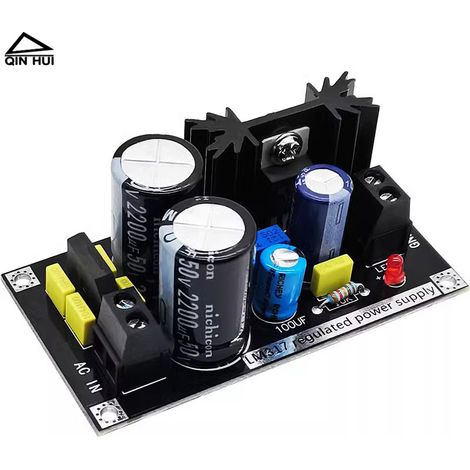 LM317 Einstellbare Spannungsreglerplatine: Einstellbarer AC/DC-Linearregler mit Gleichrichtung und Filterung, einstellbarer Spannungsbereich von 1,25 bis 37 V. (1/4)