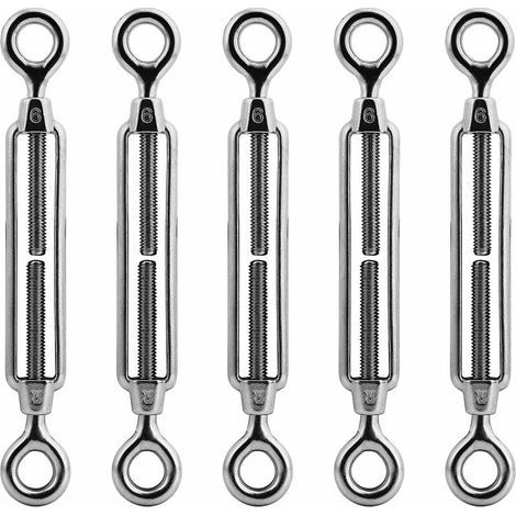6Pcs Tendeur de câble avec crochet et œillet - En acier inoxydable 304, Tendeur M6 (1/5)