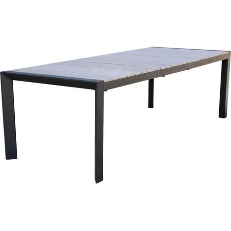 Tavolo allungabile "Corfù" in alluminio e Polywood dogato telescopico 160-240x100 cm per giardino e veranda -Taupè / Tavolo (1/5)