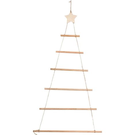 Décoration Murale Arbre de Noël en Bois pour Ornements de Noël (1/4)