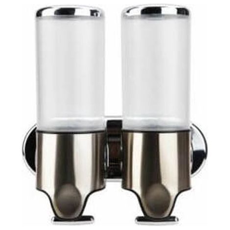 Double distributeur de savon et shampoing 2 x 500 ml ultra ergonomique (1/4)