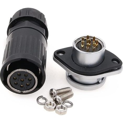 HP20 Waterproof Aviation Connector Câble électrique mâle et femelle pour RV Solar LED Light Connector (8pin, Female Plug+Male Socket) (1/5)
