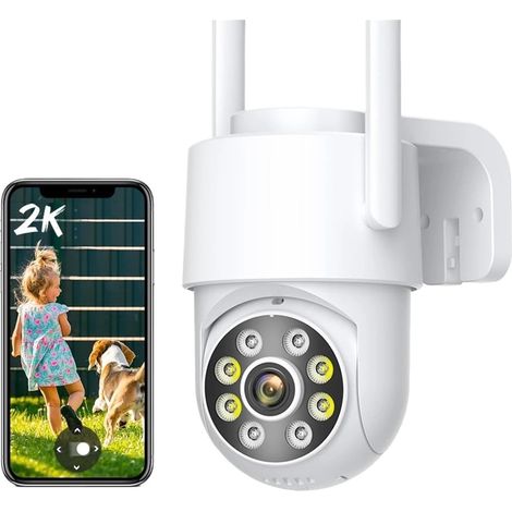 Caméra de Surveillance extérieure HD ICsee 4MP 2K PTZ WiFi, étanche IP66, Vision Nocturne, détection Humaine, Alerte, sécurité Domestique(2MP NO SD Card) (1/5)