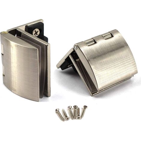 Charnière pour porte de douche en verre - En alliage de zinc - Avec clip de serrage , Taille S (1/5)