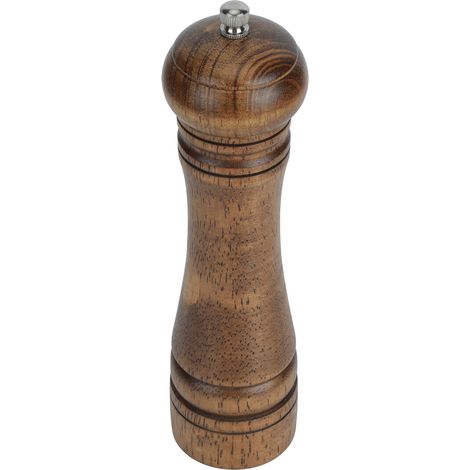 Moulin à poivre professionnel en bois de chêne, manuel de cuisine, outil de cuisine pour épices, sel et poivre, 20 cm (8 pouces) (1/5)