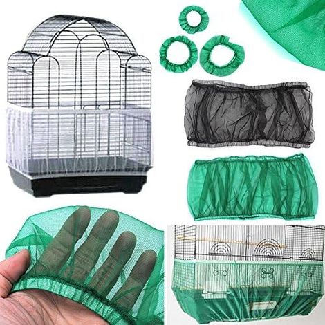 Coque de protection ventilée en nylon pour cage à oiseaux, 3 couleurs, récupérateur de graines pour animaux de compagnie (1/5)
