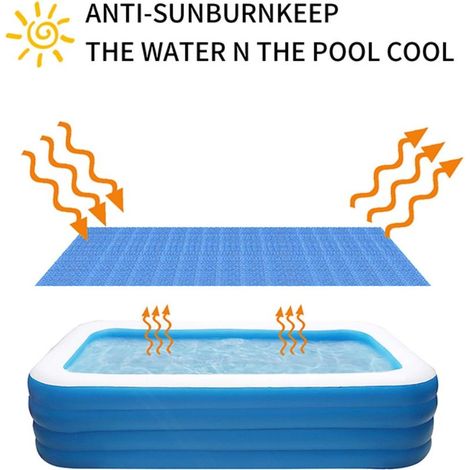 Blaue Solar-Poolabdeckung, beheizte Thermoabdeckung, Außenpoolabdeckung, UV-Schutz, Standardgröße, für den Heimgebrauch. (1/3)