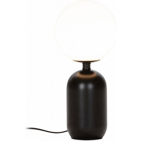 Lampe de table noire globe blanc - noir et blanc (1/4)