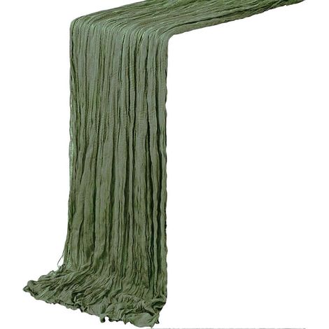 Chemin de table plissé nordique, nappe décorative en gaze texturée pour la décoration de mariage et de réception (1/5)