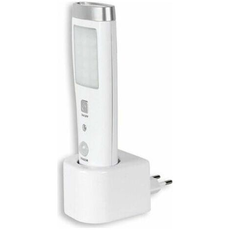 Lámpara de inducción de emergencia Linterna con detector de presencia Ángulo de detección 60° 15 LED Recargable Batería Blanca (1/5)