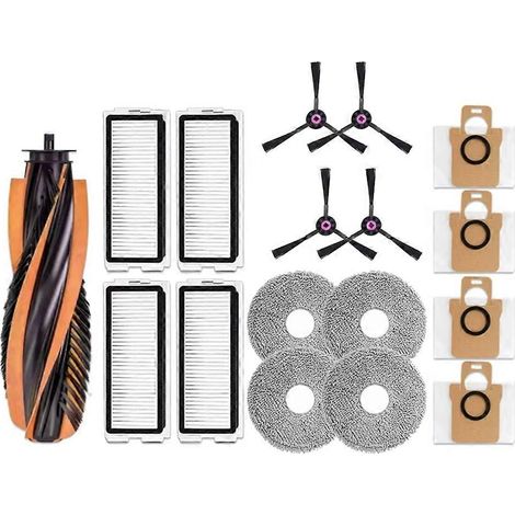Filtre pour aspirateur brosse pour aspirateur Filtre de brosse pour aspirateur filtre de 17PCS Main Side Brosse HEPA Filtre Serpillière Cloth Sac à poussière pour P20 PRO / T5 Pro Robot Aspirateur Acc (1/5)