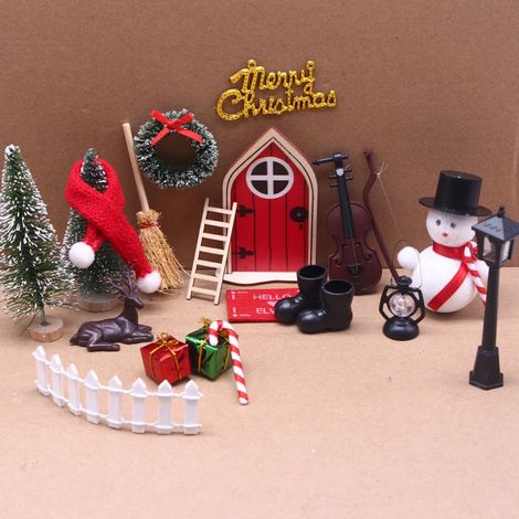 Porte De Nain - Décoration De Noël En Bois - Porte Miniature Pour Enfant - Ensemble Complet 21 Pièces (1/5)