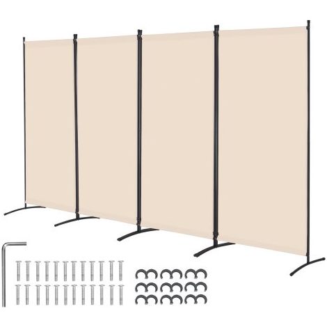 Biombo Separador de Ambientes de 3464 x 1840 x 520 mm, Separador Plegable de Ambientes de 4 Paneles Mampara de Privacidad para Interiores, Separador de Ambientes para Oficina, Dormitorio, Beige (1/5)