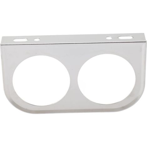 Panneau de jauge à 2 trous 2-1/16 pouces 52MM, instrument universel en métal pour montage de compteur de voiture, argent. (1/4)