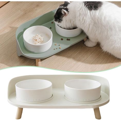 Gamelle anti-déversement en céramique pour chat et chien, avec protection pour le cou, amovible et antidérapante. (1/5)