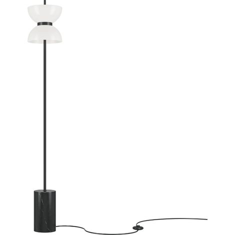 Maytoni Kyoto Lampada da terra moderna nera 3000K 1300lm paralume bianco (1/5)
