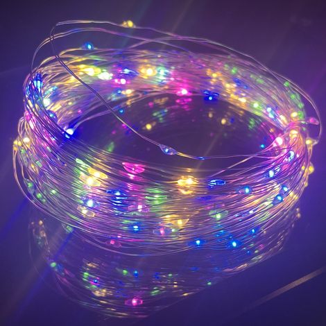 Guirlande lumineuse LED (1 m x 20 pièces, couleur unie) à piles, idéale pour les décorations de Noël et de fêtes. (1/5)
