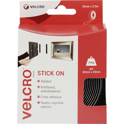 VELCRO® VEL-EC60215 Klettband zum Aufkleben Haft- und Flauschteil (L x B) 2500 mm x 20 mm Schwarz 2.