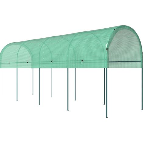 Invernadero de túnel con techo arqueado 400 x 120 x 170 cm verde (1/5)