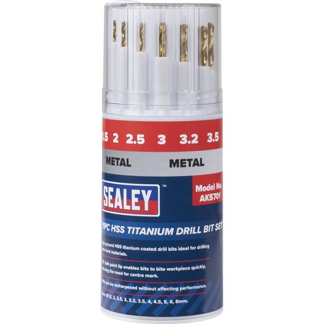 Sealey AK5701 HSS Titanium Drill Bit Set 11pc
