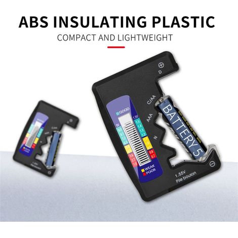 Digitaler Batterietester, Batteriekapazitätsdetektor, Kartenformat, Batterieprüfer für 9V- und 1,5V-Knopfzellenbatterien (1/5)