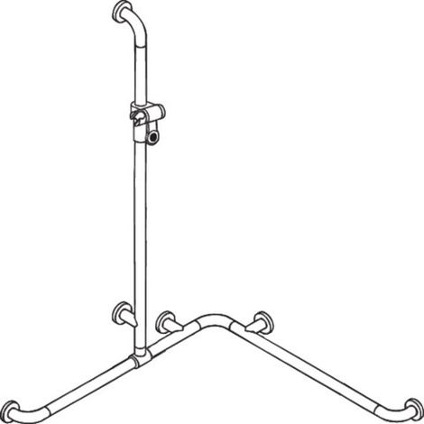 HEWI 801.35.3100 Poignée de baignoire DU avec plaque de recouvrement H. inox. (1/2)