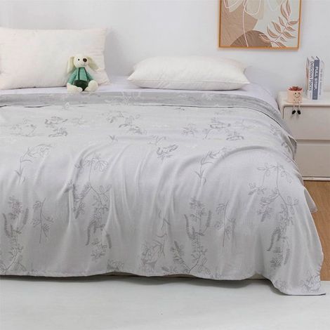 Couverture rafraîchissante - 200x150 cm - Couverture rafraîchissante - Couverture d'été - Double face - Fibres de bambou - Couette d'été fine - Couverture auto-rafraîchissante - Gris violet (1/4)
