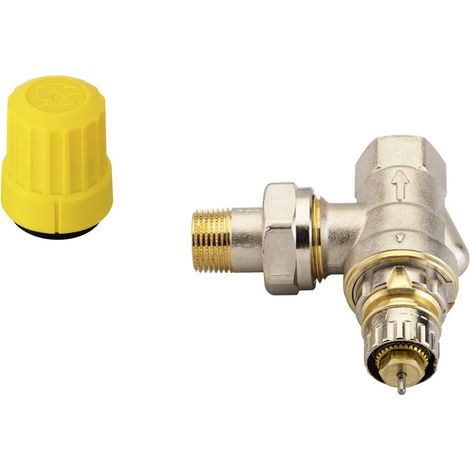 Danfoss Cuerpo de válvula RA-UR 10 R 3/8, Angular, Niquelado mate, 013G3299