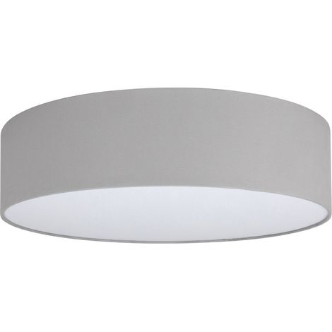 Lampada da soffitto grigia 50cm TONDO, paralume in tessuto plexiglass 3xE27 (1/5)