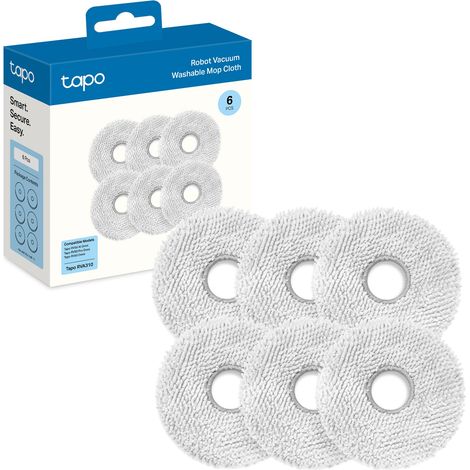 Tapo RVA310 Panni mop Lavabili per Robot Aspirapolvere Lavapavimenti, 6 Pezzi, Compatibili con RV50 Pro Omni / RV50 Omni (1/4)