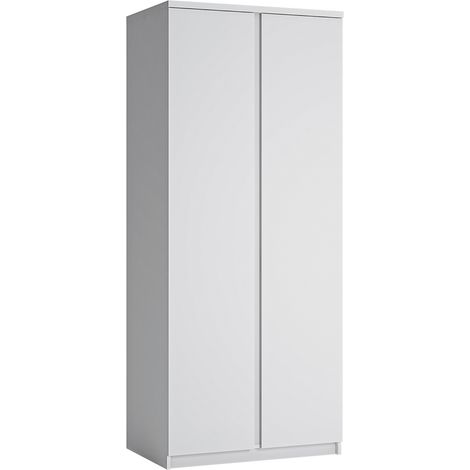 Kleiderschrank mit 2 Türen in weiß FORTALEZA-129, B/H/T ca. 83,1/200/58 cm (1/3)